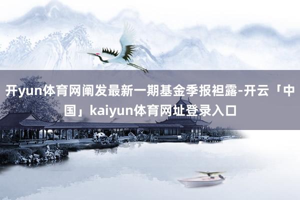 开yun体育网阐发最新一期基金季报袒露-开云「中国」kaiyun体育网址登录入口