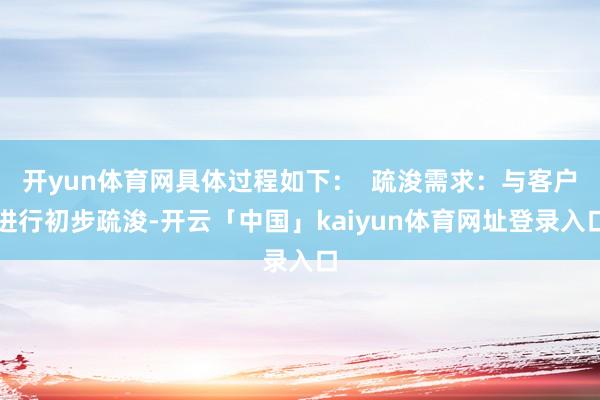 开yun体育网具体过程如下：  疏浚需求：与客户进行初步疏浚-开云「中国」kaiyun体育网址登录入口