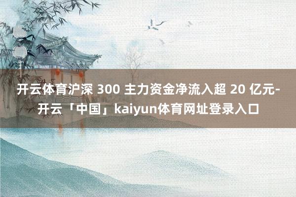 开云体育沪深 300 主力资金净流入超 20 亿元-开云「中国」kaiyun体育网址登录入口