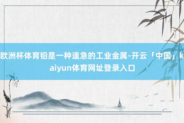 欧洲杯体育铅是一种遑急的工业金属-开云「中国」kaiyun体育网址登录入口