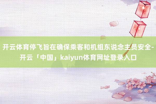 开云体育停飞旨在确保乘客和机组东说念主员安全-开云「中国」kaiyun体育网址登录入口
