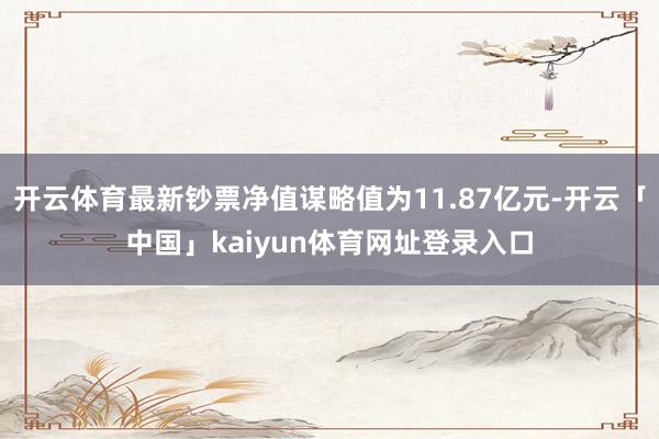 开云体育最新钞票净值谋略值为11.87亿元-开云「中国」kaiyun体育网址登录入口
